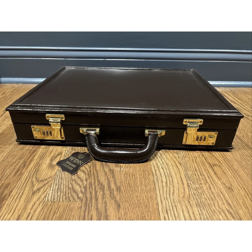 Leather Presto Briefcase Classic Brown Leather